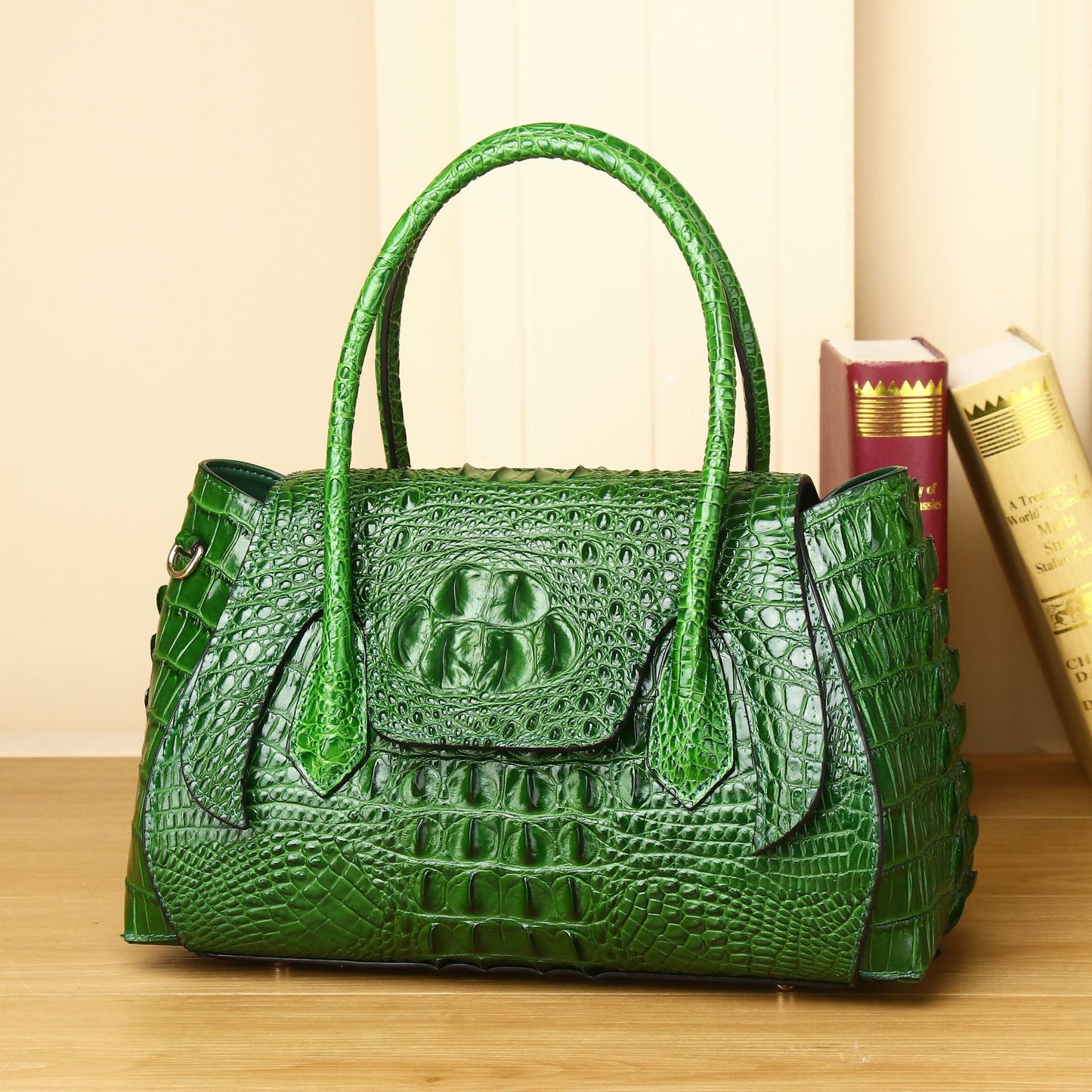 New Arrival Croc-Effect Horn-Shaped Bag for Women, A High-End Casual Top-Handle Shoulder Crossbody Handbag with Fashionable Trendy Design