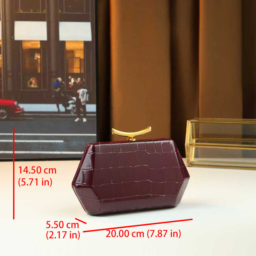 Geometric Diamond Pattern Boston Bag for Women Irregular Design Evening Shoulder Crossbody Purse with High-Quality Texture and Unique Silhouette