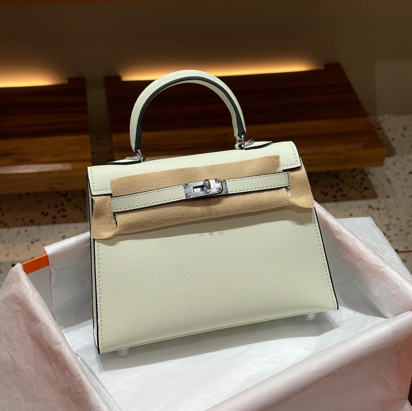Genuine Leather Palm Pattern 2nd Gen Kelly-Style Handbag for Women, Gold & Silver Hardware Top Handle Shoulder Crossbody Purse, Fashionable Bag for Ladies
