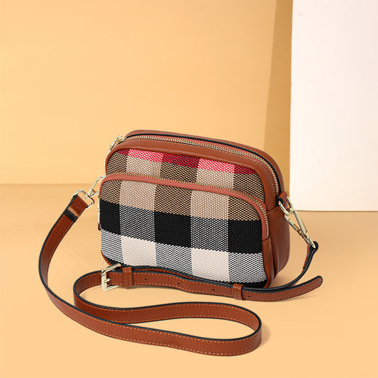 Genuine Leather Camera Crossbody Bag for Women, New Trendy Summer Shoulder Purse, Premium Versatile Small Square Handbag for Ladies