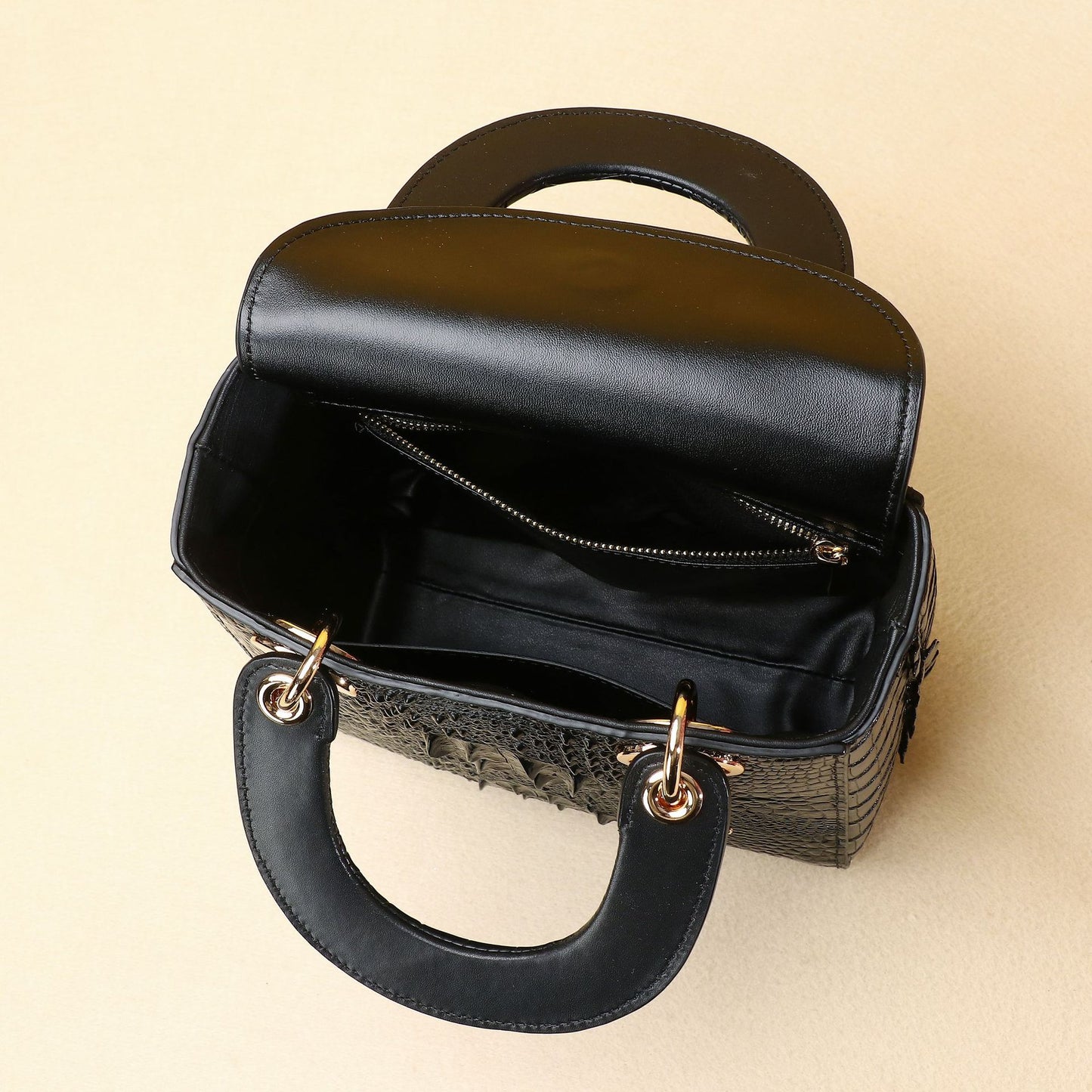 New Arrival Classic Croc-Effect 20cm Lady-Inspired Bag for Women, A Top-Handle Crossbody Shoulder Handbag with Fashionable Mini Design