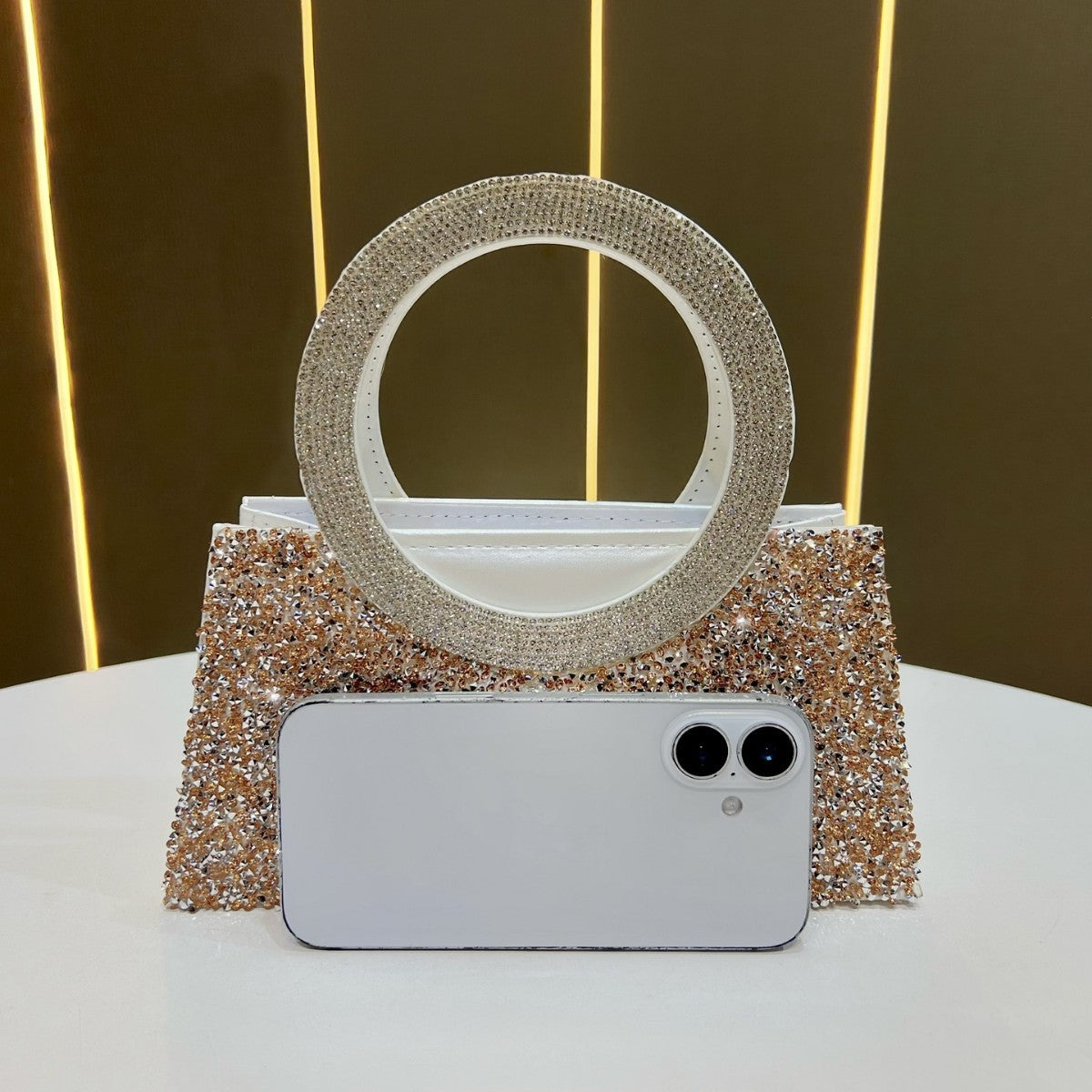 Elegant Rhinestone-Embellished Evening Chain Bag for Women, A Versatile Sparkly Top-Handle Crossbody Handbag with Exquisite Design, Perfect for Formal Dresses Weddings & Special Occasions