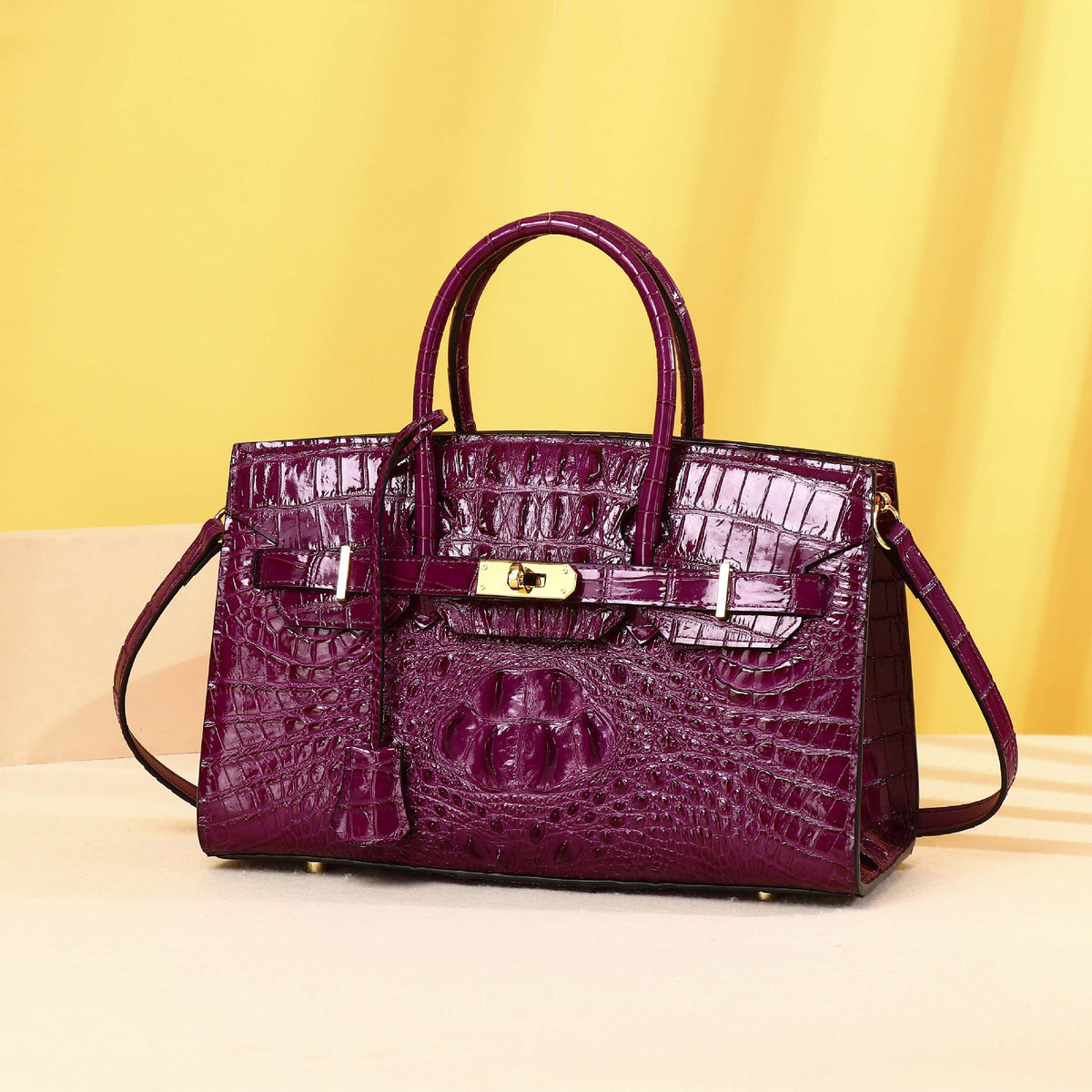 Elegant Croc-Embossed Birkin-Inspired Tote Bag for Women, Premium Large Capacity Top-Handle Shoulder Crossbody Handbag with Trendy Design, Versatile Everyday Purse