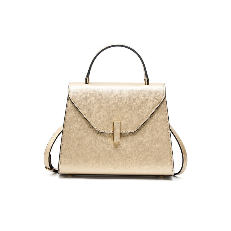 New Kelly-Style Niche Designer Bag in Genuine Leather, Large Capacity Shoulder Crossbody Top Handle Purse, Premium Fashionable Handbag for Women