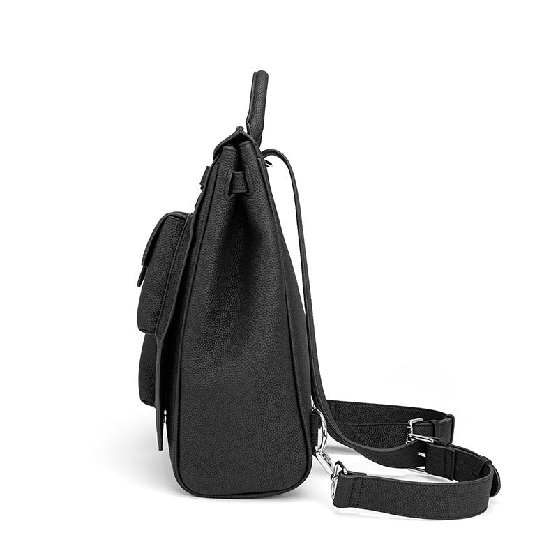 Chic Genuine Leather Birkin-Inspired Commuter Bag for Men & Women, Versatile Crossbody Chest Backpack with Casual Stylish Design, Perfect for Work School & Travel