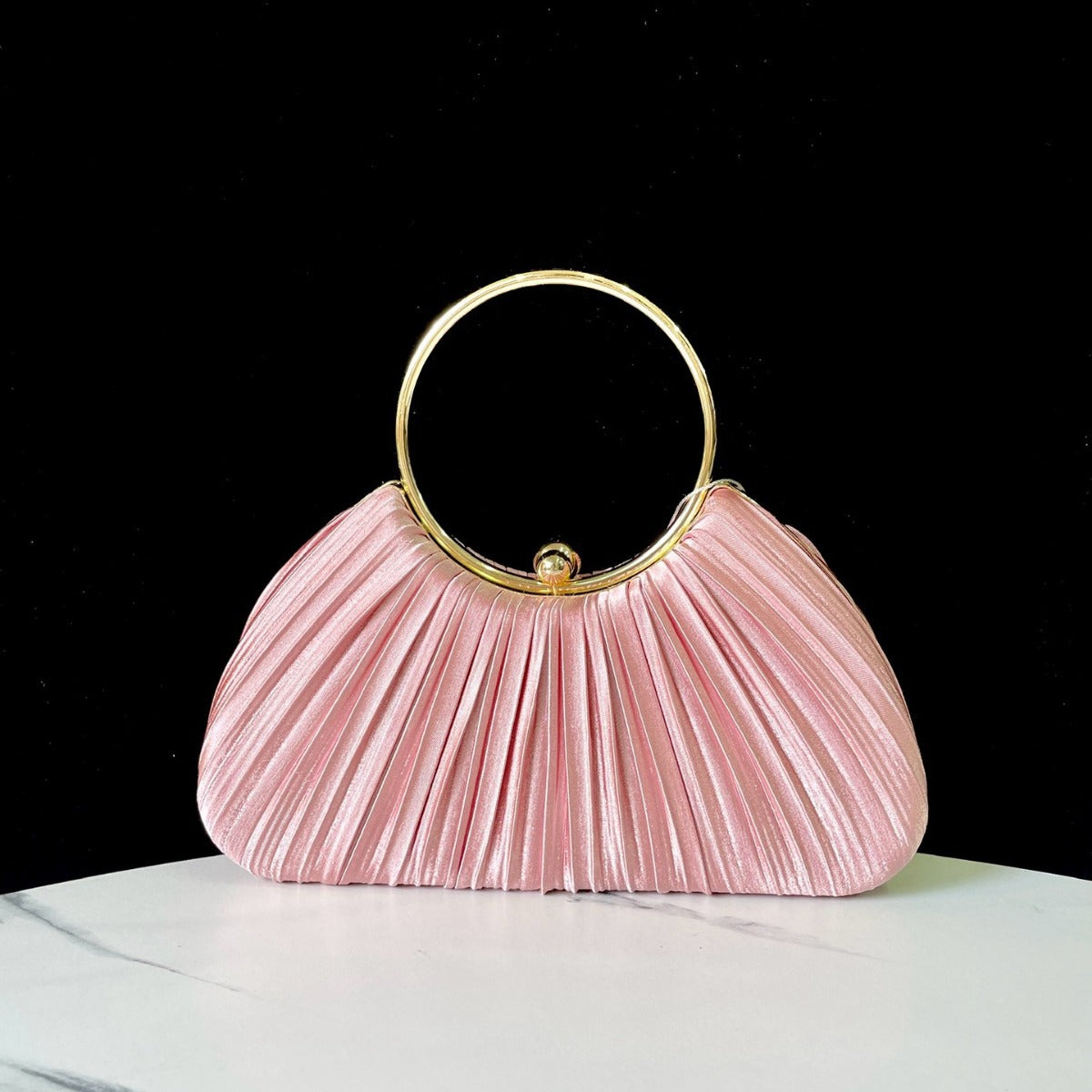 Elegant Pleated Evening Bag for Women, A Glamorous Chain Top-Handle Crossbody Shoulder Handbag Perfect for Banquets Parties & Special Occasions