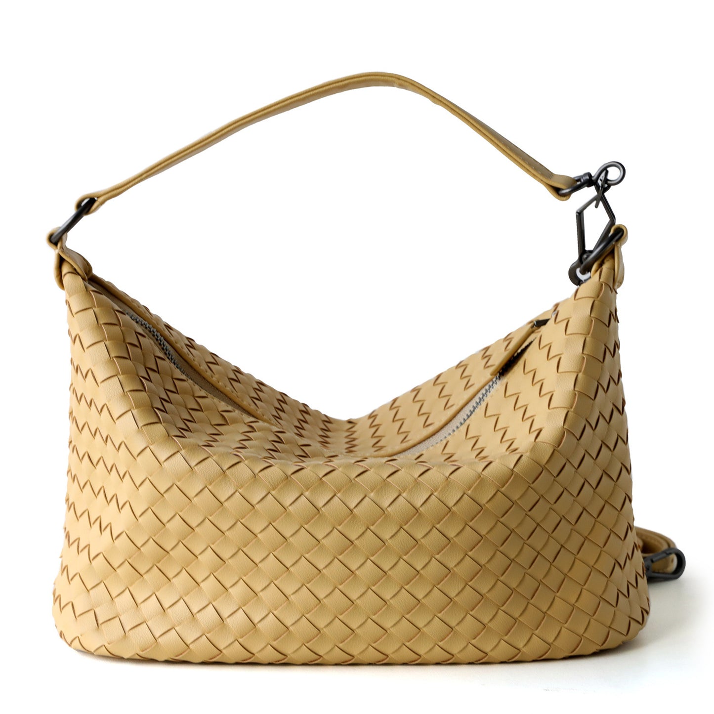Cowhide Handwoven Dumpling Bag for Women Shoulder Crossbody Handbag, Niche Commuter Underarm Purse with Artisan Leather Texture