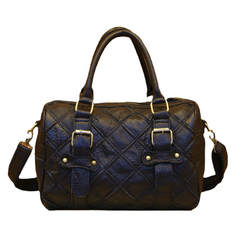 Genuine Cowhide Colorful Color Block Patchwork Handbag for Women, Shoulder Crossbody Top Handle Purse, Trendy Casual Bag for Ladies