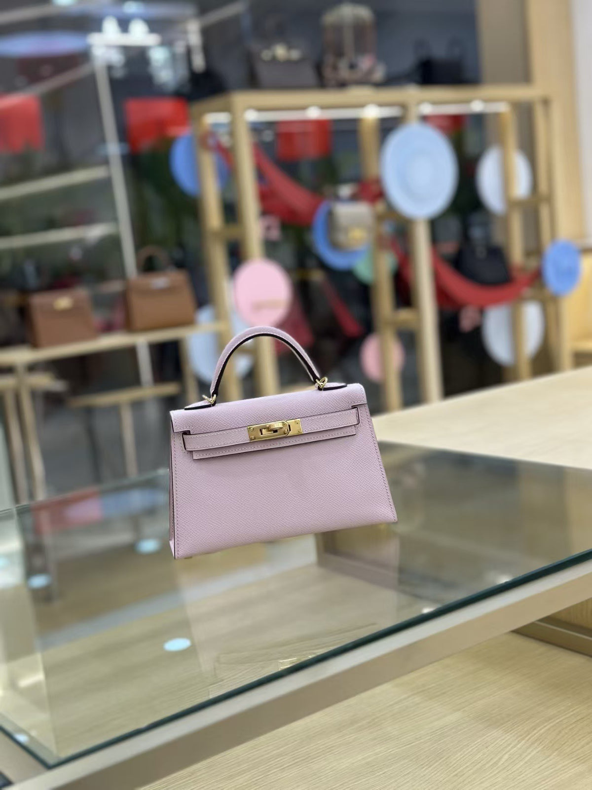 Genuine Leather Handmade Waxed Thread Mini 2nd Gen Kelly-Style Bag for Women, Classic Palm Texture Shoulder Crossbody Top Handle Purse, Premium Handbag for Ladies