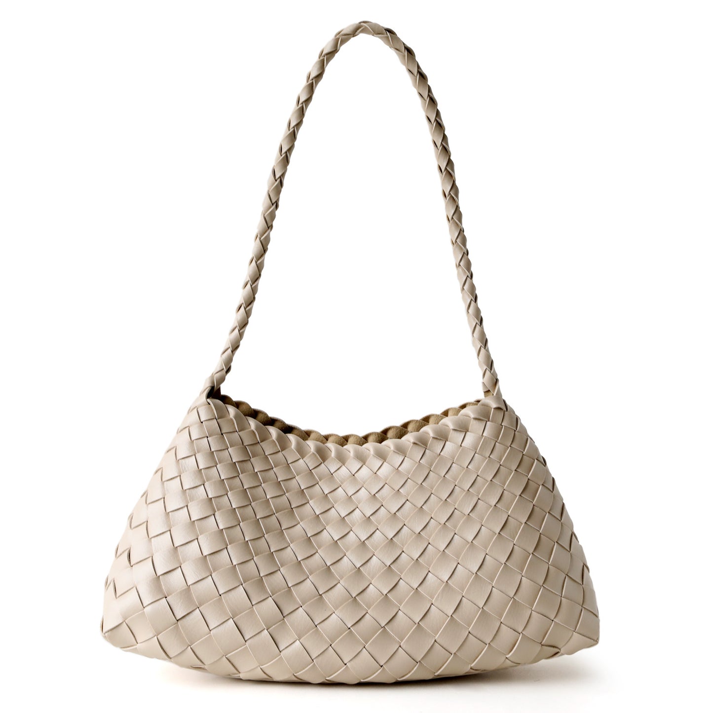 Handwoven Crescent Underarm Bag for Women Vintage Commuter Shoulder Handbag, Niche Versatile Purse with Artisan Texture