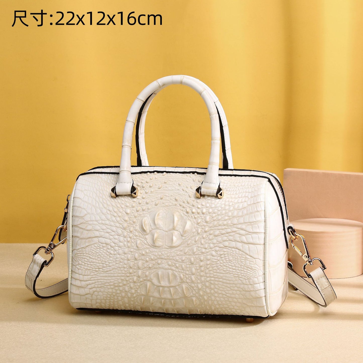 New Arrival Croc-Effect Classic Pillow Bag for Women, A Premium Top-Handle Crossbody Shoulder Handbag with Casual Fashionable Design