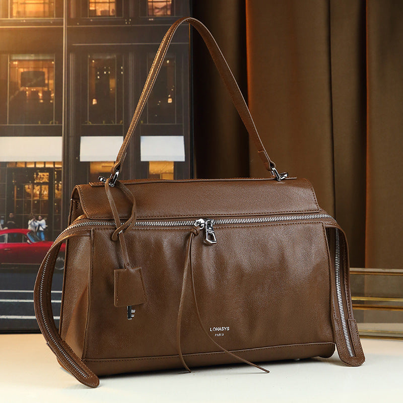 Large Capacity Tote Bag for Women Fall Winter Shoulder Crossbody Handbag, Premium Commuter Purse with Trendy Versatile Style