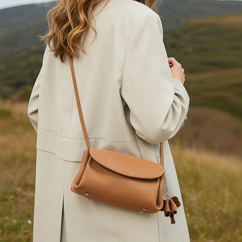 Minimalist Small Square Leather Bag, Phone Crossbody Shoulder Purse, Premium Versatile Fashion Handbag for Women