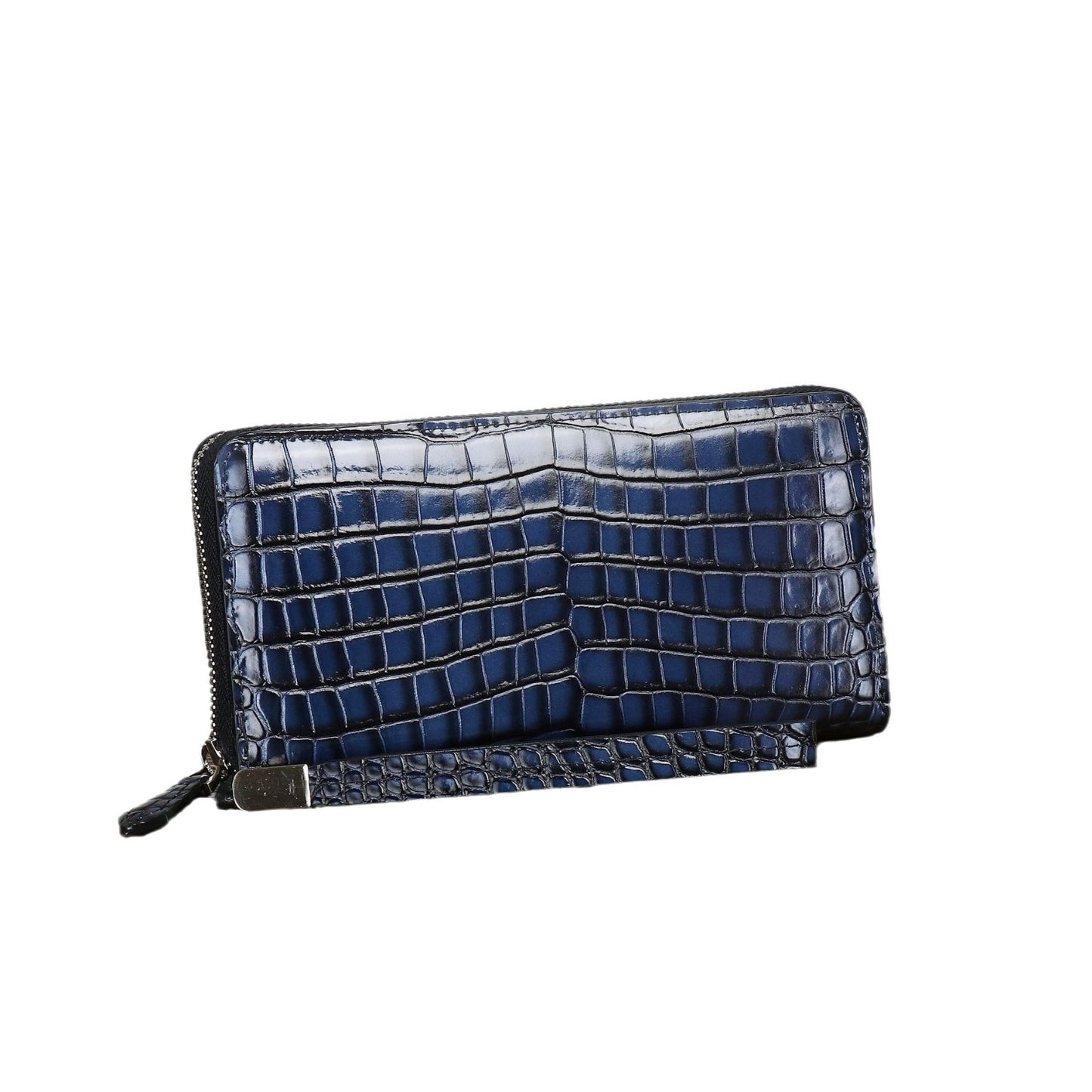 New Arrival Distressed Croc-Effect Long Clutch Wallet for Men, A High-End Handcrafted Vintage Handheld Wallet with Multiple Card Slots