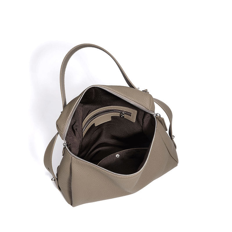 New Premium Top Layer Cowhide Leather Bag, Zipper Crossbody Shoulder Purse, Large Capacity Versatile Handbag for Women