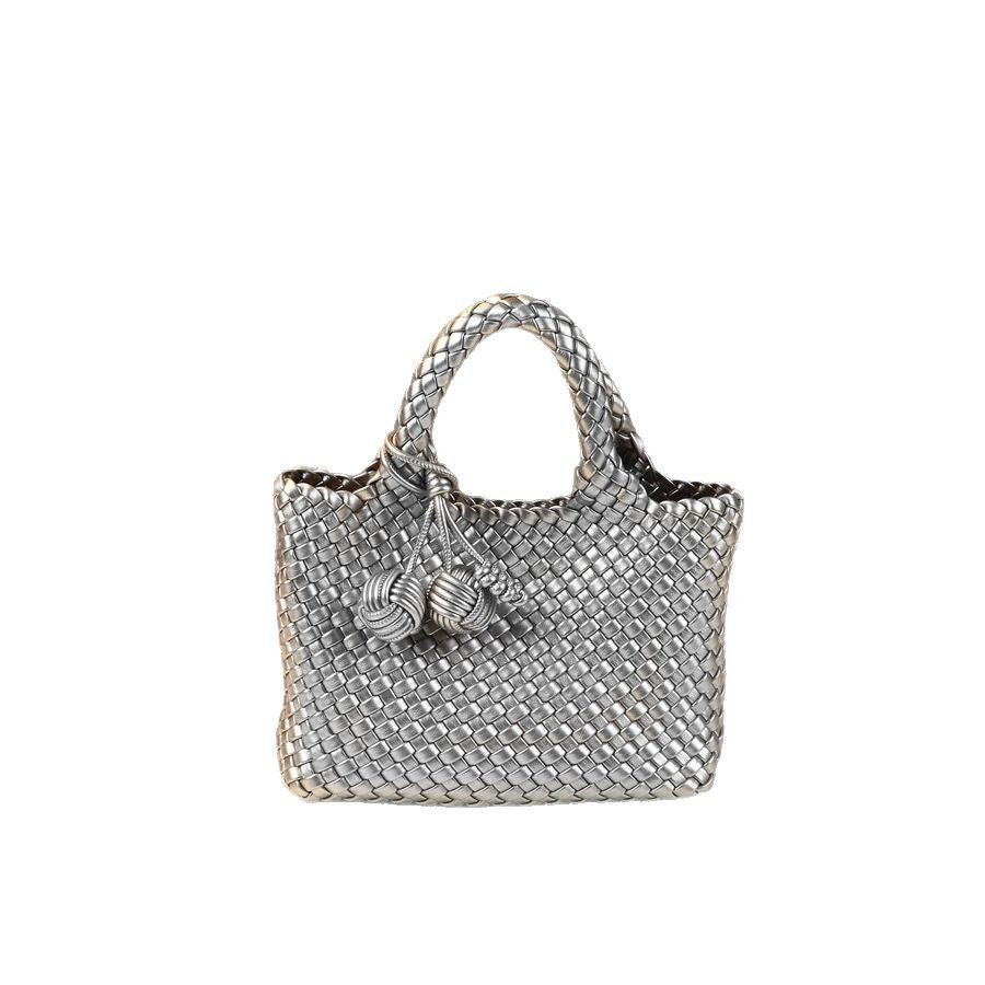 Woven Small Tote Bag for Women Casual Shoulder Crossbody Handbag, Versatile Fashion Purse with Natural Textured Design