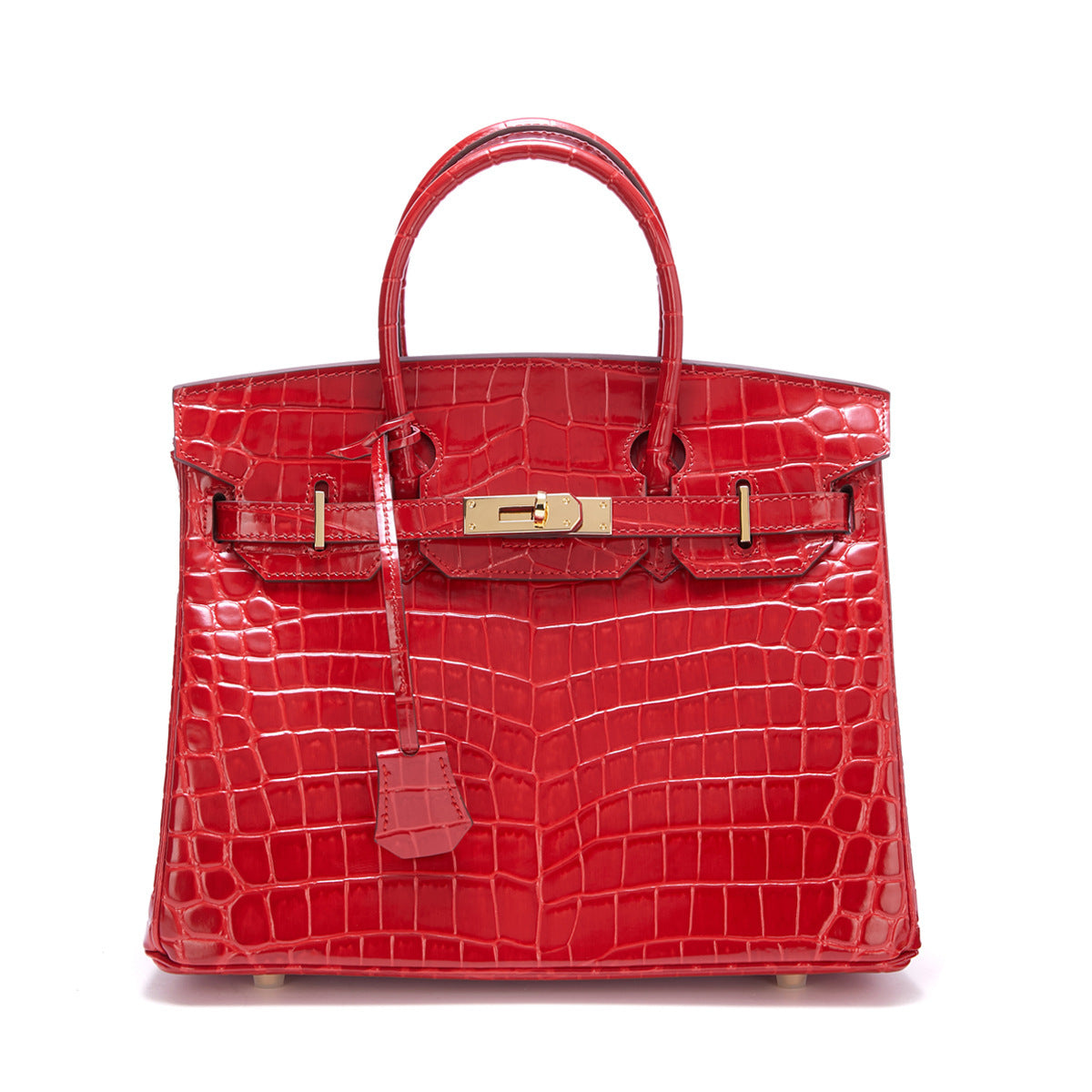 Genuine Leather Crocodile-Embossed Birkin-Style Bag for Women, Structured Large Commute Top Handle Shoulder Crossbody Purse, Versatile Everyday Handbag for Ladies