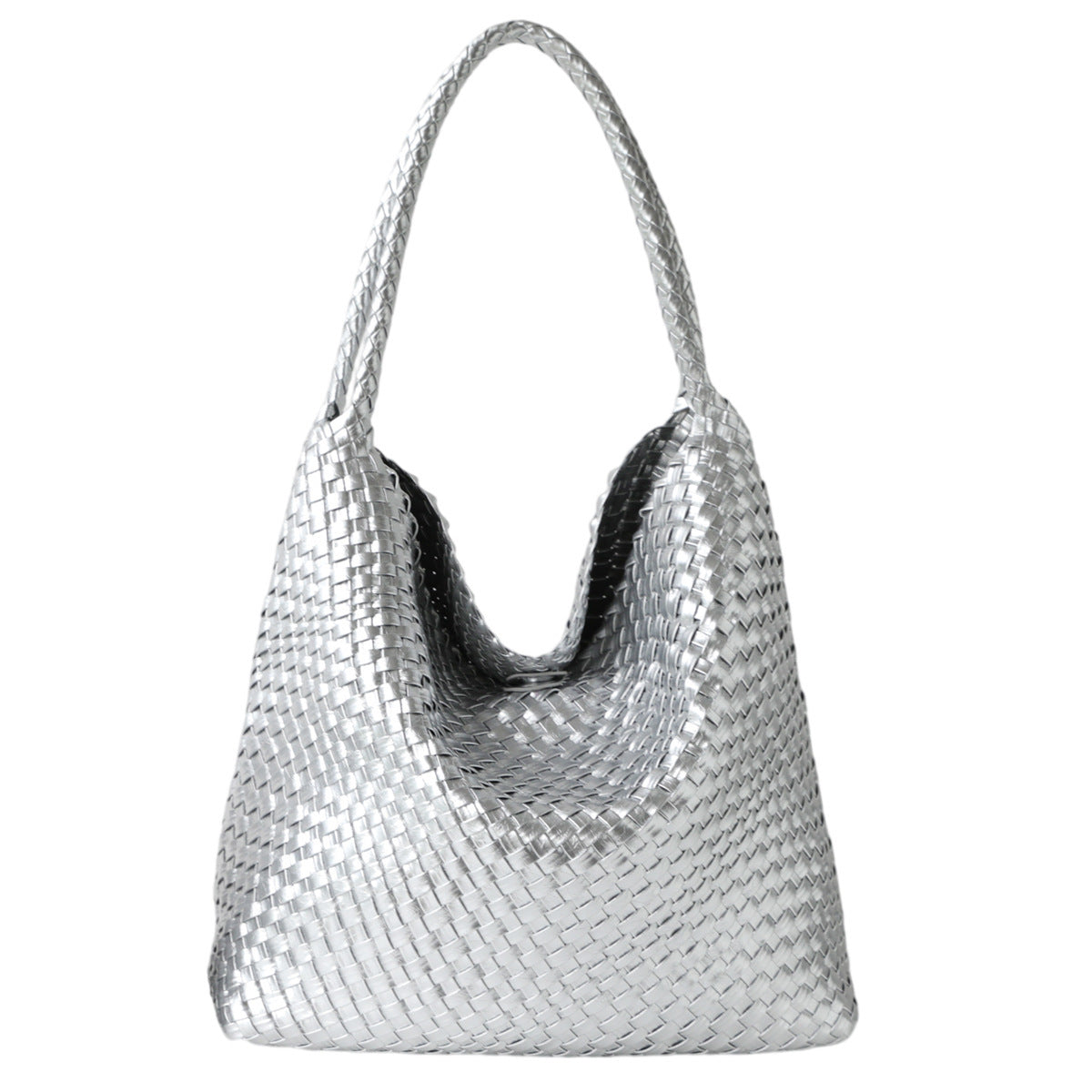 Handwoven Leather Tote Bag for Women Spring Summer Minimalist Large Capacity Shoulder Handbag, Soft Premium Purse with Artisan Craftsmanship