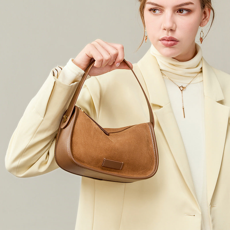 Matte Cowhide Leopard Print Vintage Bag, Niche Light Luxury Crossbody Top Handle Purse, Premium Commute Handbag for Women