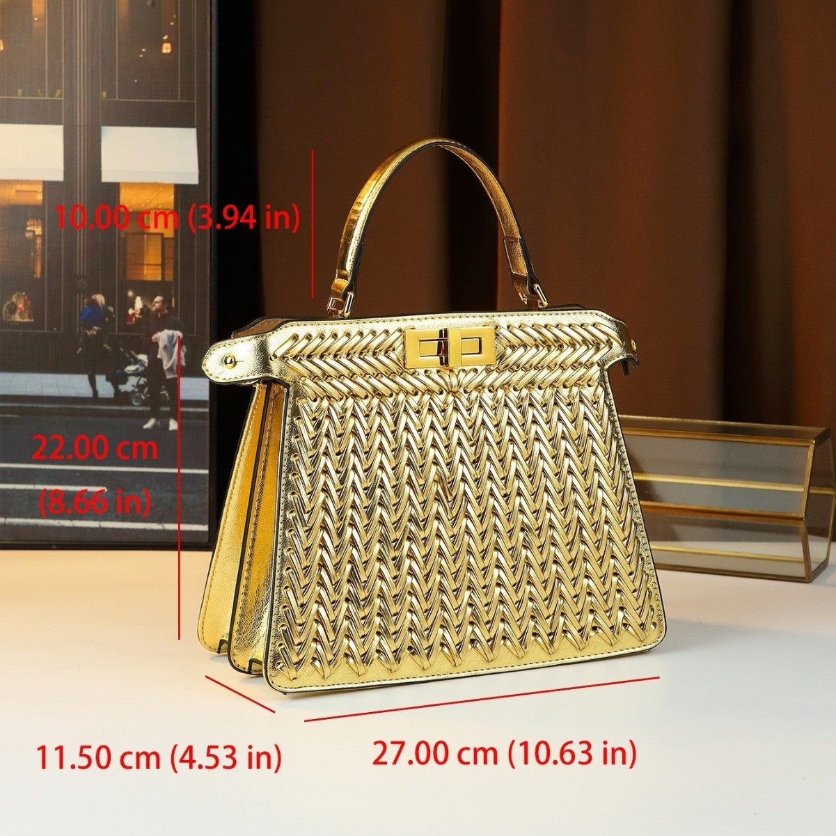 Woven Kelly Tote Bag for Women Large Capacity Commuter Shoulder Crossbody Handbag, Versatile Casual Purse with Artisan Woven Texture