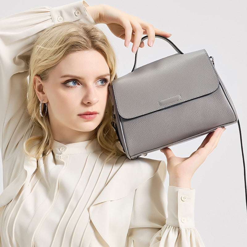 Top Layer Cowhide Tote Bag for Women Minimalist Commuter Shoulder Handbag, Genuine Leather Purse with Versatile Everyday Style