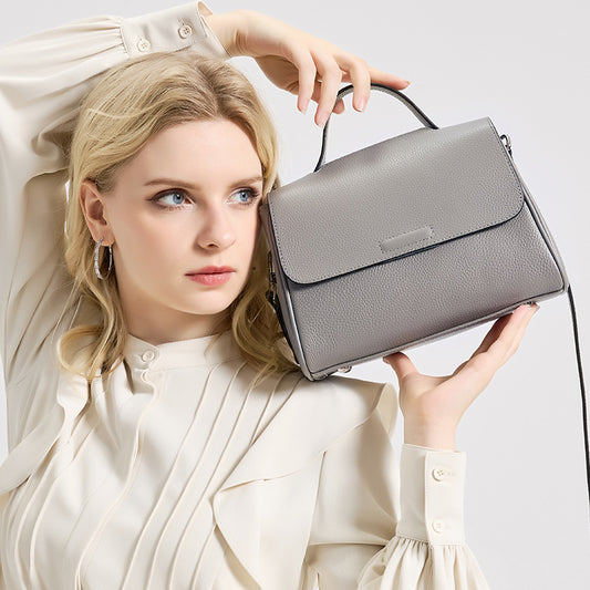Top Layer Cowhide Tote Bag for Women Minimalist Commuter Shoulder Handbag, Genuine Leather Purse with Versatile Everyday Style