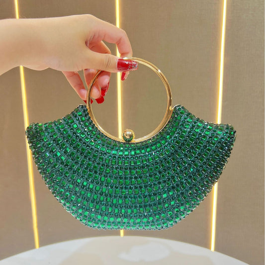 Dazzling Rhinestone Evening Clutch for Women, A Sophisticated Sparkly Top-Handle Handbag with Premium Luxury Look, Ideal for Formal Gowns Weddings & Banquets