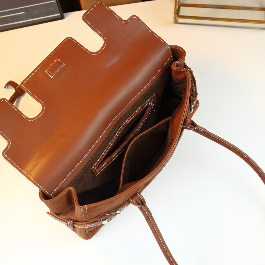 Vintage Belt Buckle Tote Bag for Women Large Capacity Square Shoulder Underarm Purse, Retro Hardware Design with Versatile Everyday Appeal