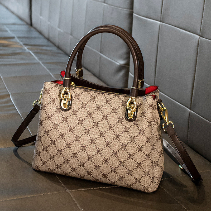 Women's Fall/Winter Casual Tote Bag, New Classic Light Luxury Handbag with Large Capacity, Stylish Everyday Shoulder Purse for Middle-Aged Moms, Work & Travel