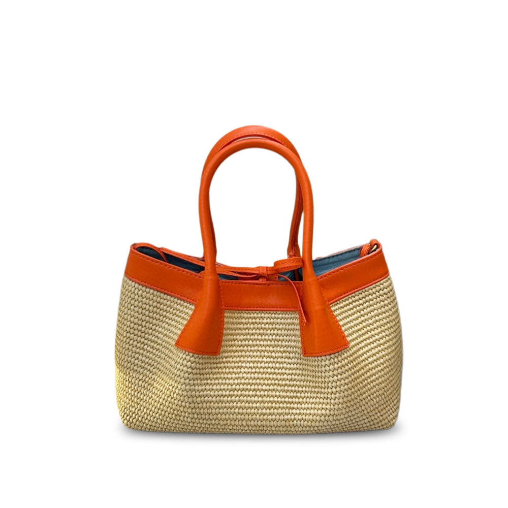 New Small Raffia Woven Basket Tote, Casual Versatile Shoulder & Crossbody Bag for Women