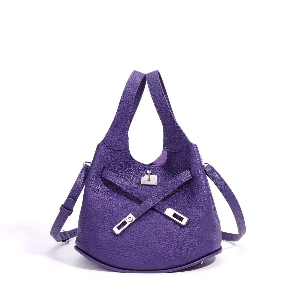 Spring Summer Premium Niche Cowhide Basket Bag, Crossbody Shoulder Top Handle Purse, Genuine Leather Bucket Handbag for Women