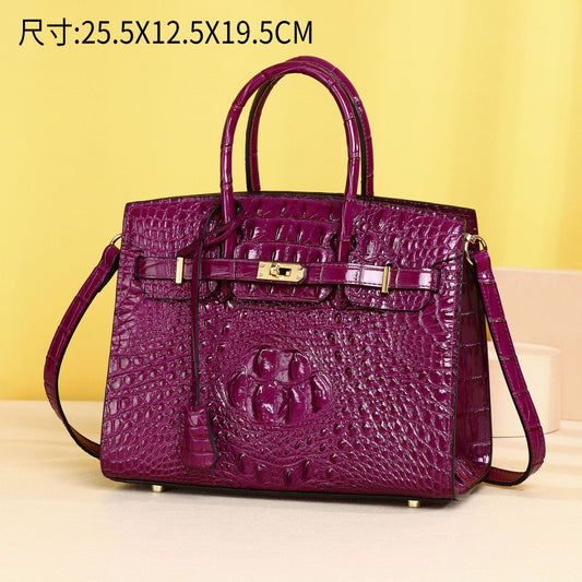 Chic Croc-Embossed Birkin-Inspired Tote Bag for Women, Large Capacity Wristlet Handbag with Versatile Classic Design, Perfect Everyday Purse