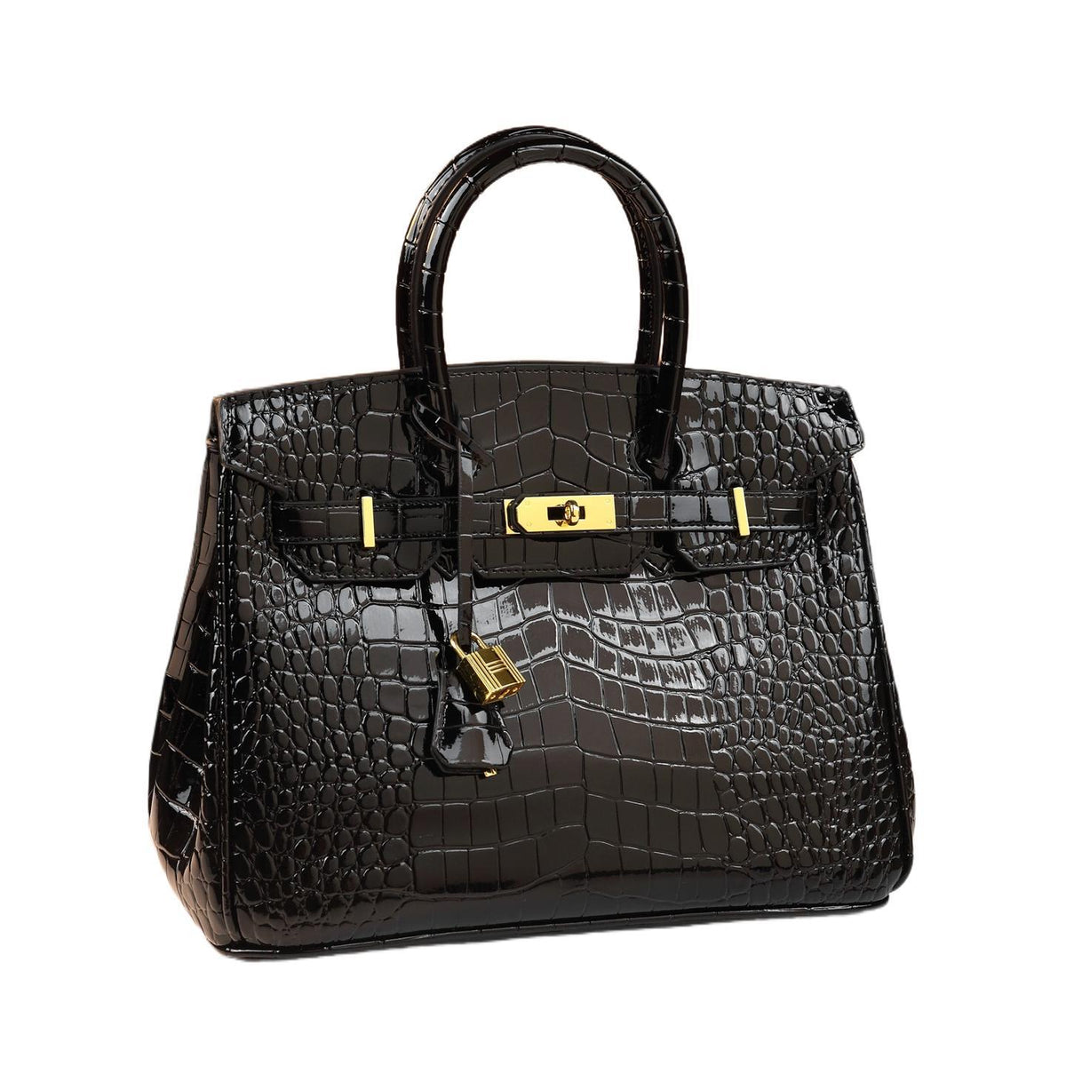 Chic Croc-Embossed Birkin-Inspired Tote Bag for Women, Premium Genuine Leather Shoulder Crossbody Top-Handle Handbag with Dopamine Bright Colorful Style, High-End Everyday Purse