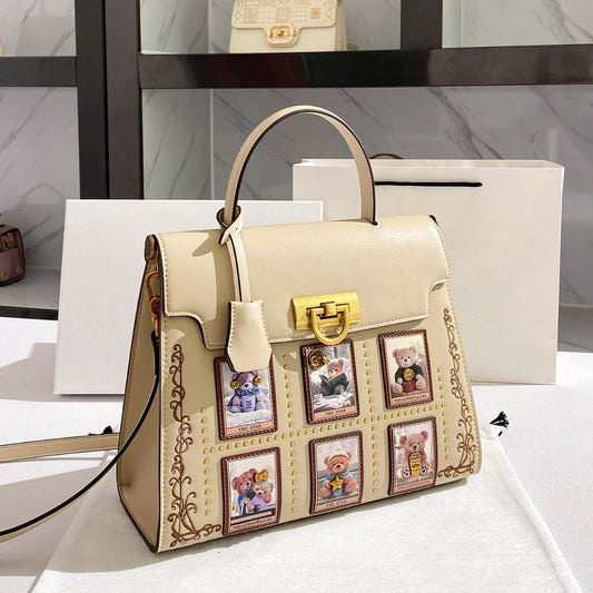 New Arrival Light Luxury Birkin-Inspired Tote Bag for Women, Large Capacity Embroidered Commuter Handbag with Premium Sophisticated Design, Ideal Everyday Purse for Mom