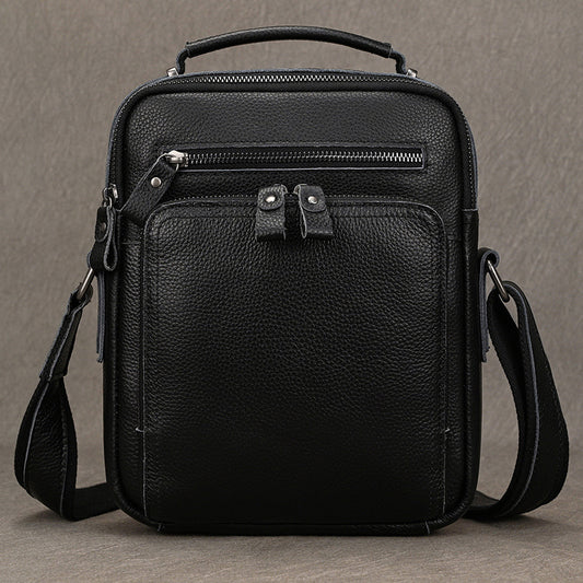 Genuine Leather Shoulder Crossbody Bag for Men, Top Handle iPad Pouch, Minimalist Fashionable Casual Bag for Men
