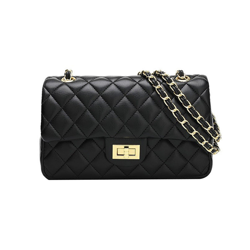 Women's Genuine Leather Quilted Chain Flap Bag, Chanel-Inspired Shoulder Cross-Body Handbag with Classic Diamond Stitching, New Stylish Large Tote Purse for Everyday Versatility