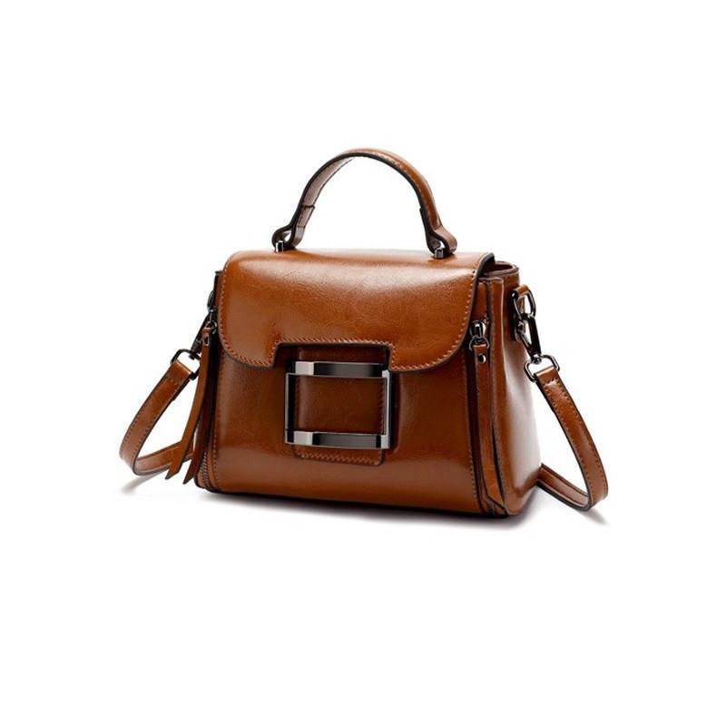 Genuine Leather Vintage Top Handle Handbag for Women, New Fashionable Shoulder Crossbody Purse, Trendy Bag for Ladies