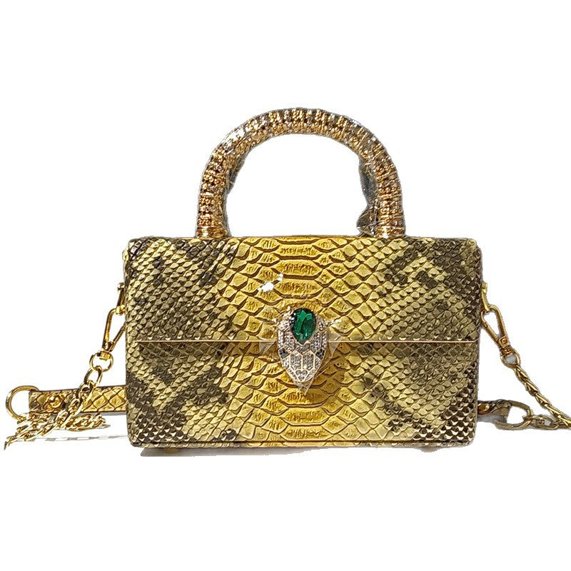 Genuine Leather Snakeskin & Crocodile-Embossed Handbag for Women, New Premium Vintage Commute Shoulder Crossbody Purse, Trendy Bag for Ladies
