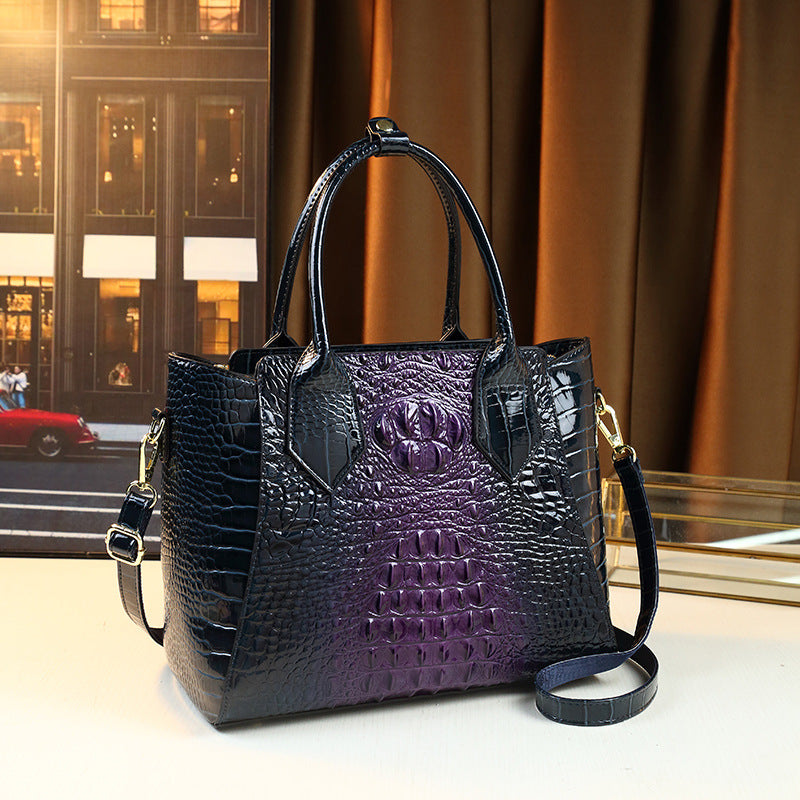 New Arrival Multi-Color Croc-Effect Business Tote Bag for Women, A Large Capacity Commuter Top-Handle Crossbody Handbag with Versatile Fashionable Design, Perfect for Work & Everyday