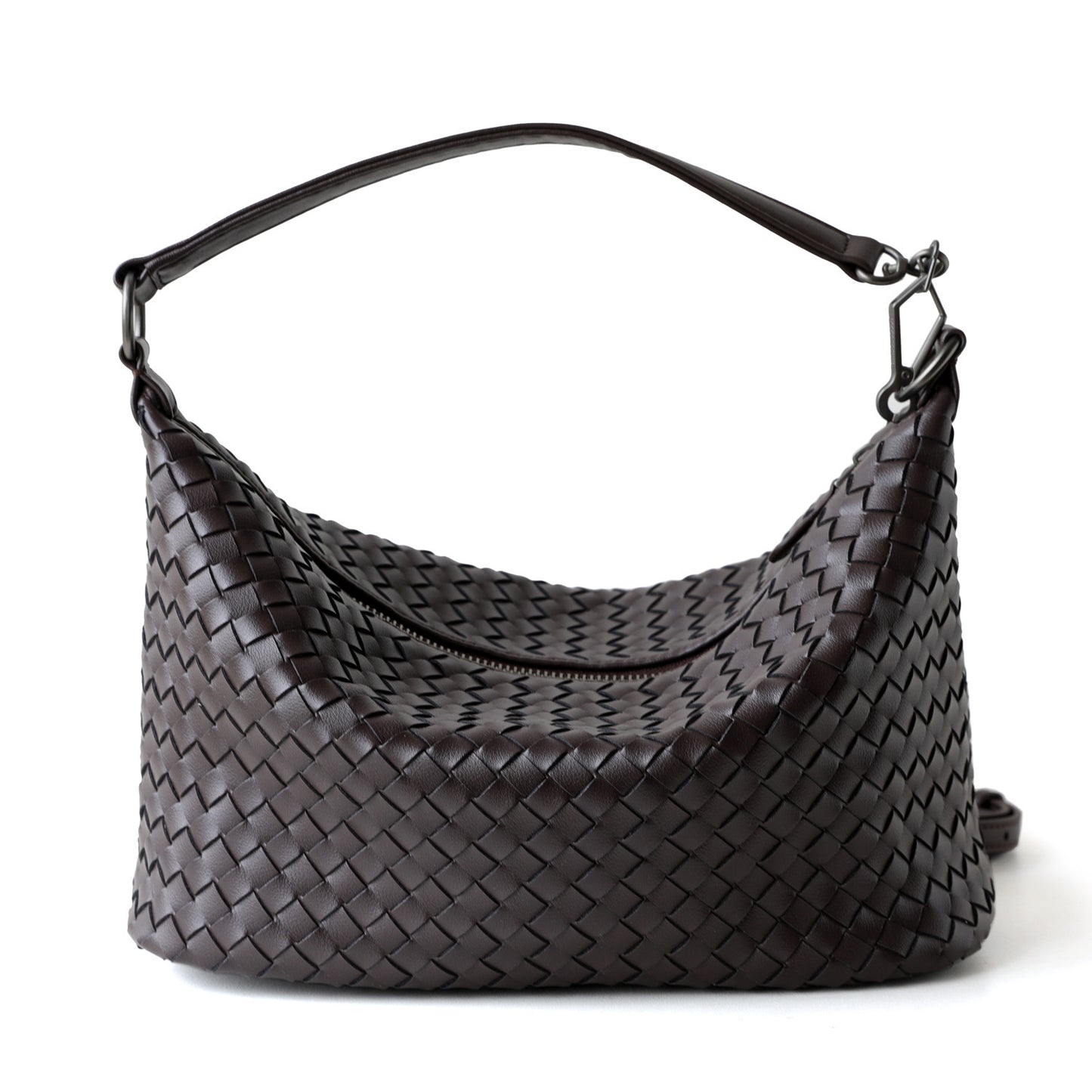 Cowhide Handwoven Dumpling Bag for Women Shoulder Crossbody Handbag, Niche Commuter Underarm Purse with Artisan Leather Texture