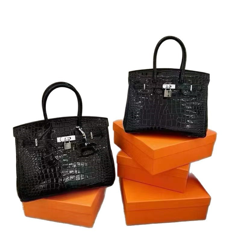 New Arrival Glossy Leather Birkin-Inspired Tote Bag for Women, Large Capacity Banquet Shoulder Crossbody Handbag with Trendy Versatile Design, Perfect for Everyday & Special Occasions