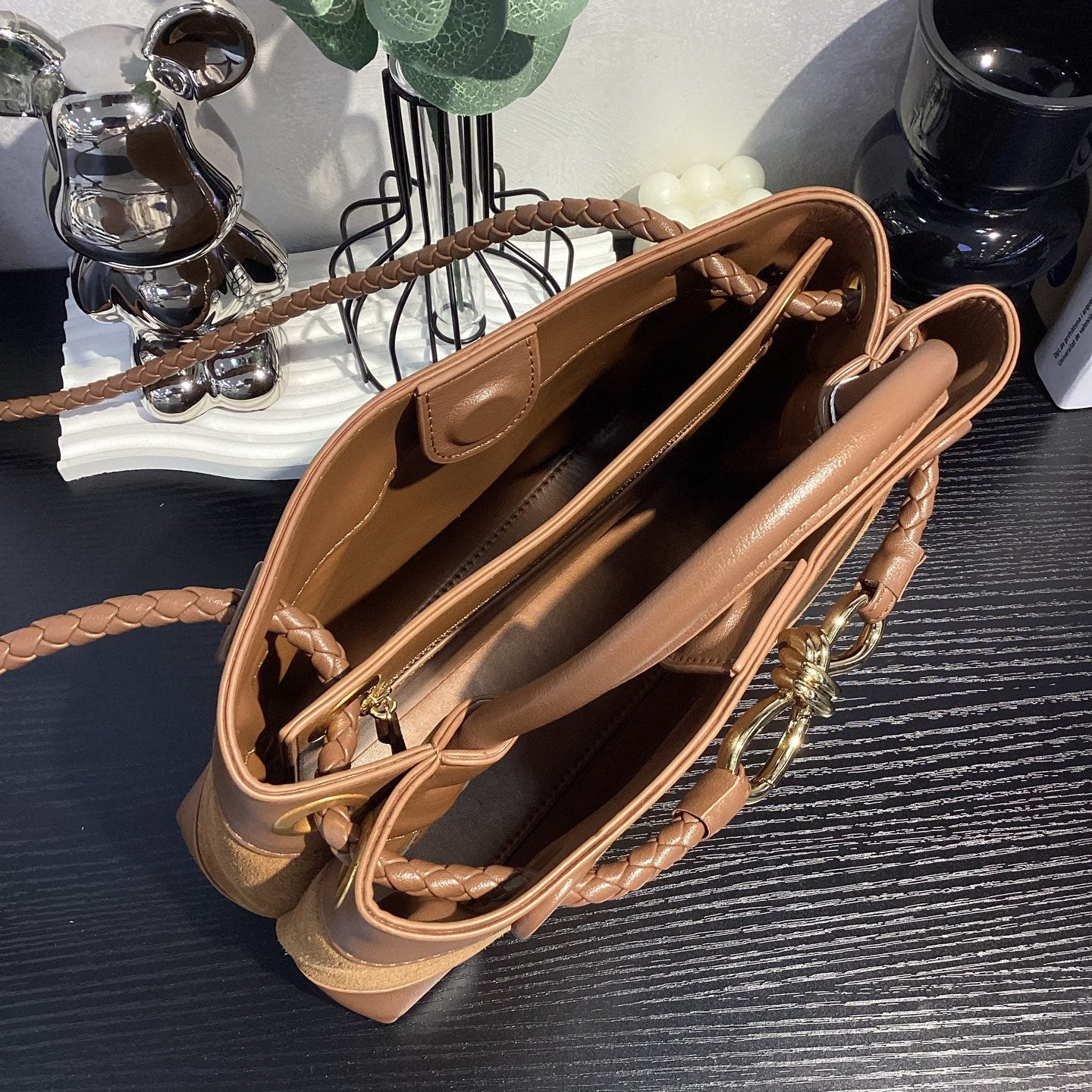 Suede Leather Woven Rope-Knot Handbag, Simple Elegant Shoulder & Crossbody Commuter Bag for Women