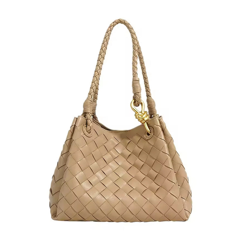 Split Cowhide Handwoven Tote Bag for Women Minimalist Versatile Shoulder Handbag, Bestselling Textured Purse with Artisan Craftsmanship