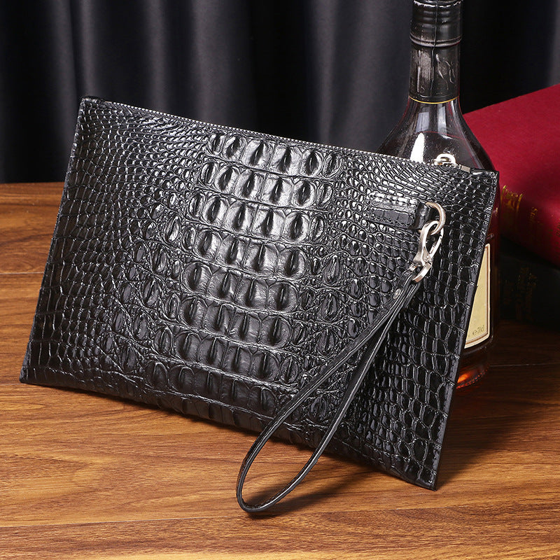 New Arrival Silicone Croc-Effect Large Clutch Bag for Men, A Slim Business Envelope Wallet with Fashionable Casual Design