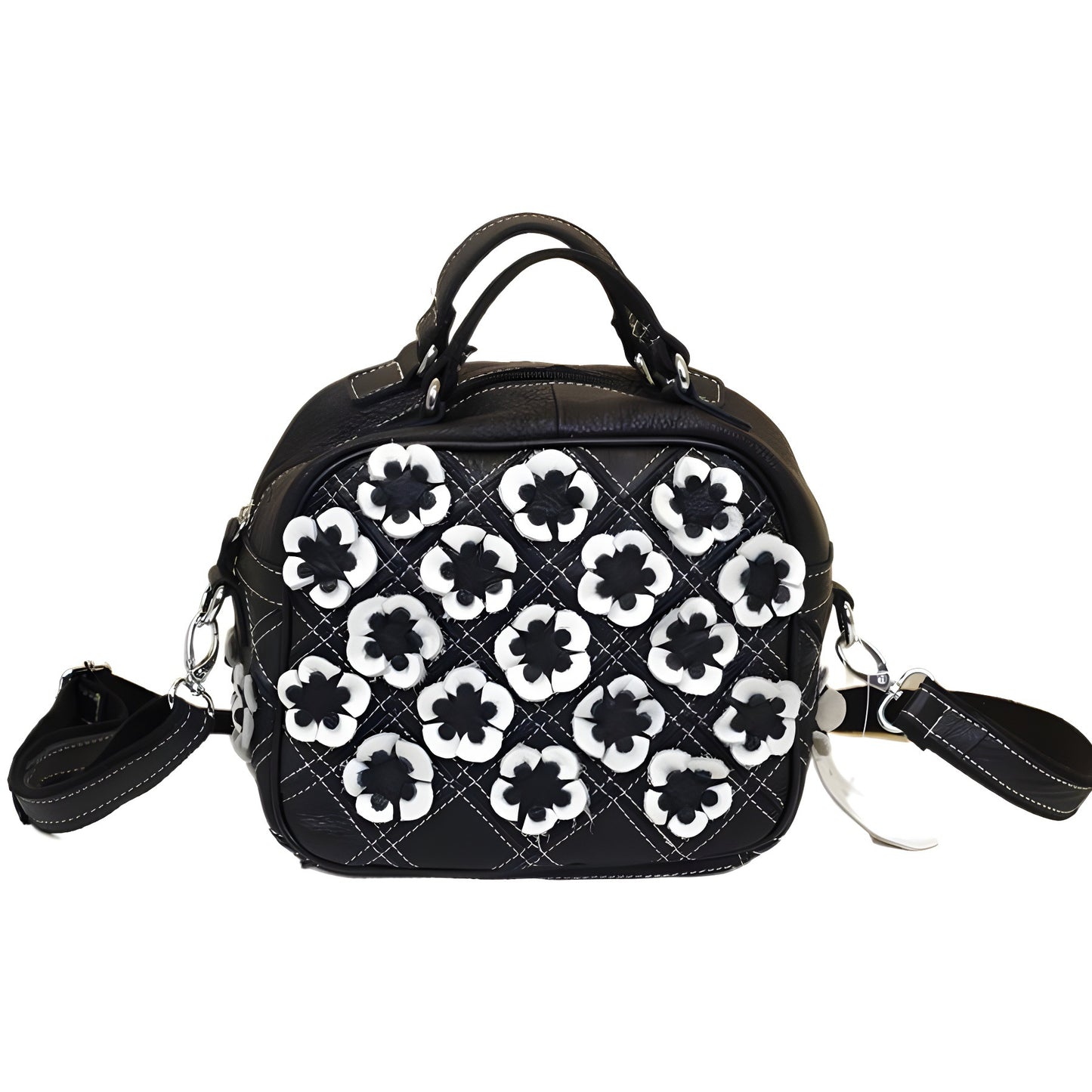 Genuine Top Layer Cowhide Multicolor Floral Handbag for Women, New Arrival Fashionable Unique Shoulder Top Handle Purse, Niche Designer Small Bag for Ladies