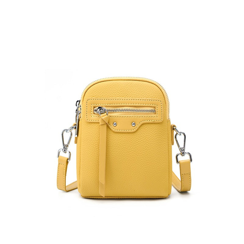Genuine Top Layer Cowhide Phone Crossbody Bag for Women, New Premium Versatile Shoulder Small Purse, Everyday Leather Handbag for Ladies