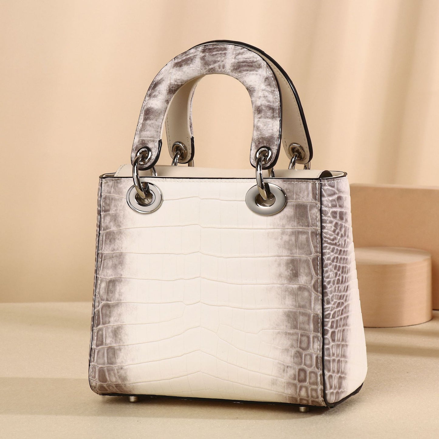 New Arrival Croc-Effect Lady-Inspired Bag for Women, A Light Luxury Top-Handle Crossbody Shoulder Handbag with High-End Fashionable Design