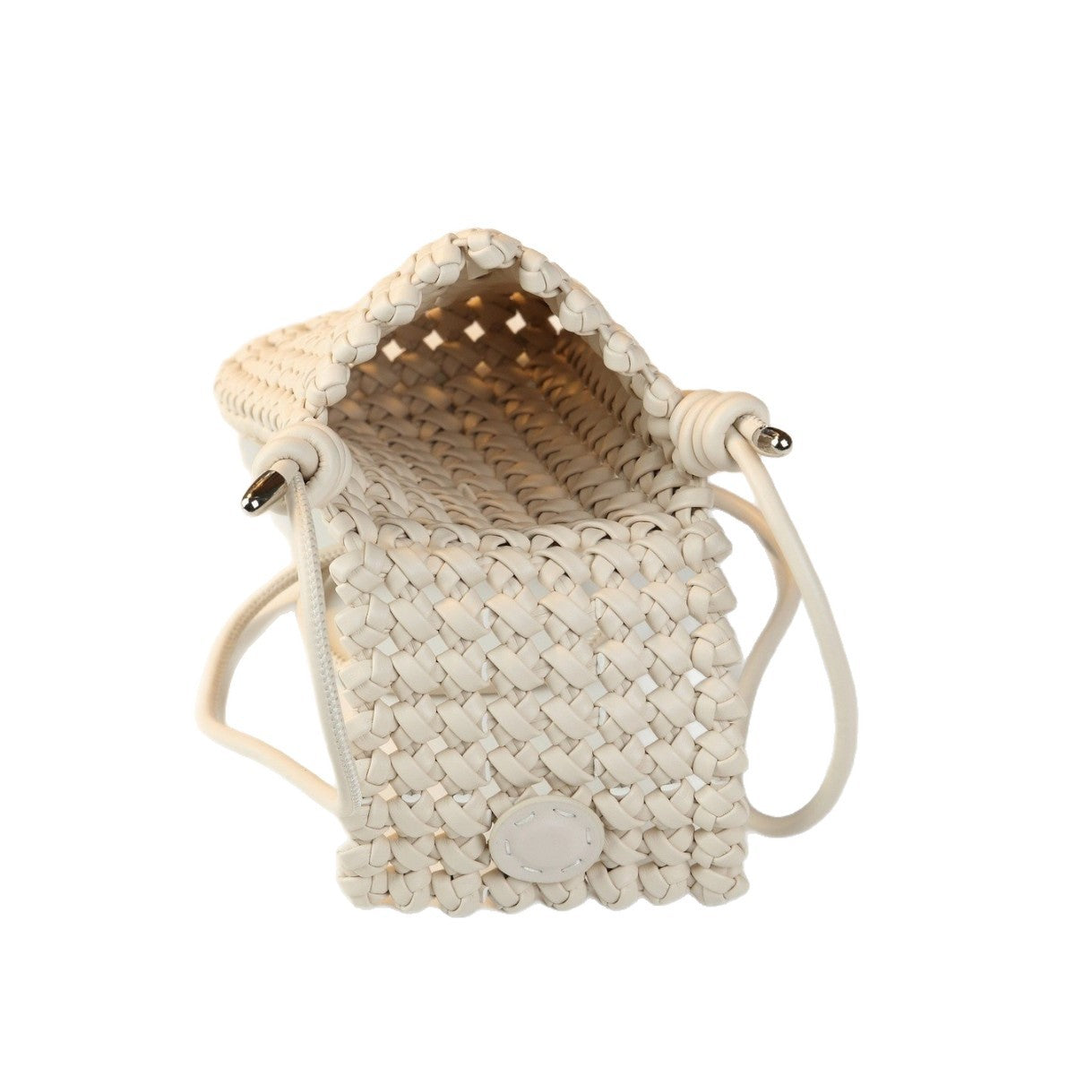 Handwoven Hollow Phone Bag for Women Niche Shoulder Crossbody Mini Purse, Fashionable Small Bag with Artisan Woven Texture