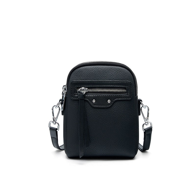 Genuine Top Layer Cowhide Phone Crossbody Bag for Women, New Premium Versatile Shoulder Small Purse, Everyday Leather Handbag for Ladies