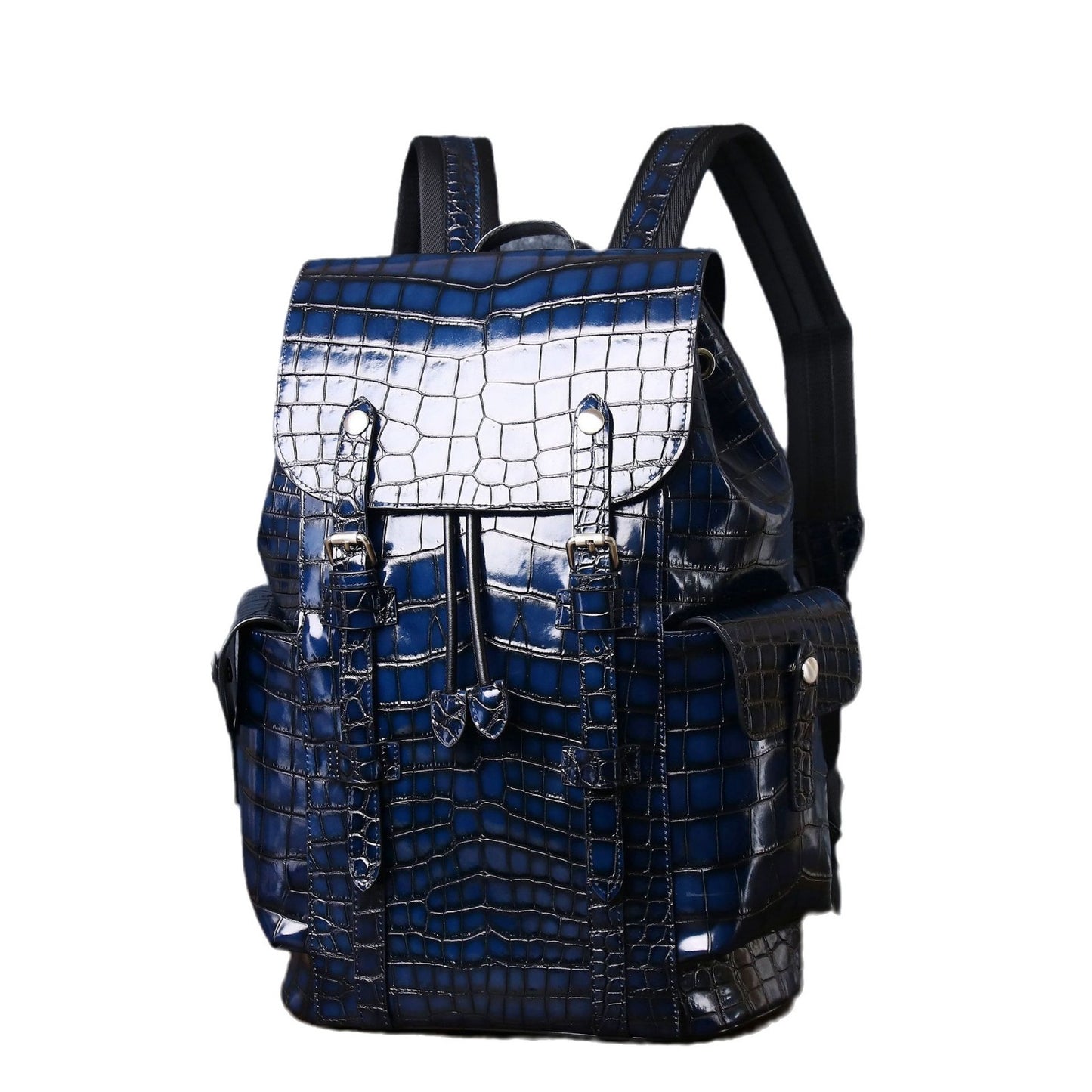 New Arrival Distressed Croc-Effect Large Briefcase for Men, A Spacious Travel Backpack with Laptop Compartment, Perfect for Outdoor & Casual Use